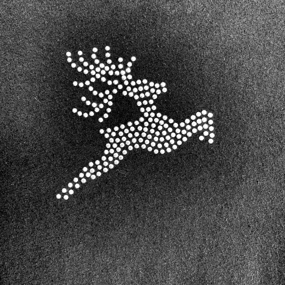 Black Rhinestone Reindeer T-shirt Sz L - Picture 3 of 4